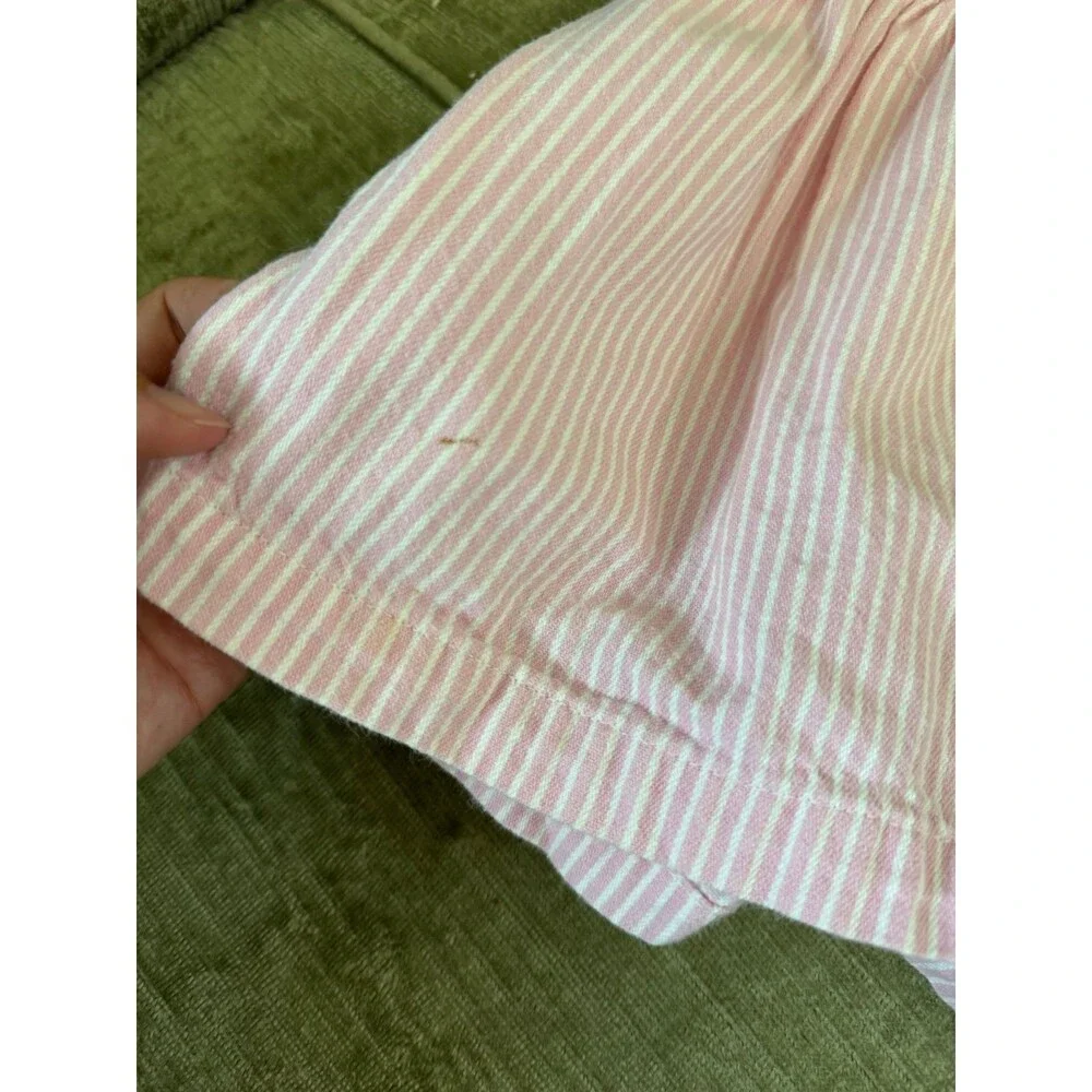 Vintage OshKosh Baby BGosh sz 18 Months PINK Striped Dress Jumper USA 80s or 90s